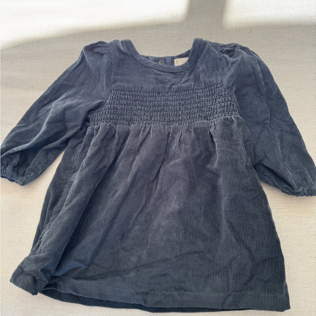 Pehr Navy Corduroy Dress Long Sleeve